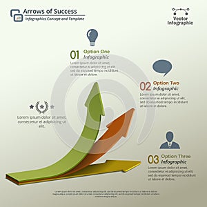 Arrows of Success Infographic Vector Illustration