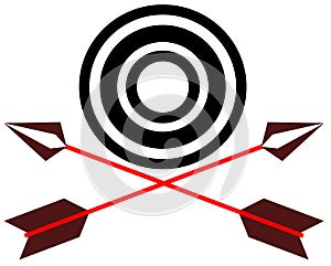 Stylized Arrows and target isolated