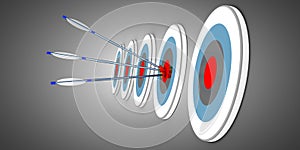 Arrows and target. success business concept . 3d illustration