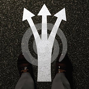 Arrows in three directions