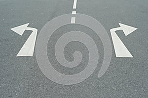 Arrows to the Right and Left on a Street - A Concept for Decisions