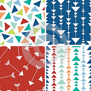 Arrows and triangles seamless pattern background