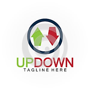 Arrows up down logo icon design template
