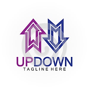 Arrows up down logo icon design template