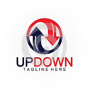 Arrows up down logo icon design template