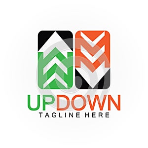Arrows up down logo icon design template