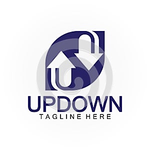 Arrows up down logo icon design template