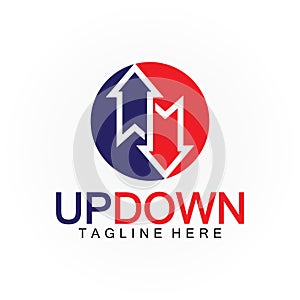 Arrows up down logo icon design template