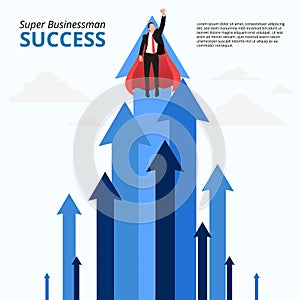 Arrows Up Super Businessman Success Business Booster