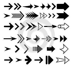 Arrows vector collection black color. Arrow icon. Collection of concept arrows for web design, mobile apps, interface