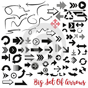 Arrows vector collection with elegant style and black color. arow icons set