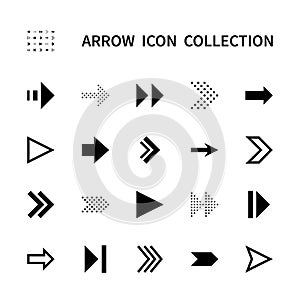 Arrows vector line icons. Collection of black arrows on white background. Black arrows symbol vector set.