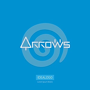 Arrows - vector logo. Original lettering with arows.