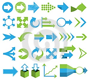 Arrows vector set flat design