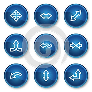 Arrows web icons set 2, blue circle buttons