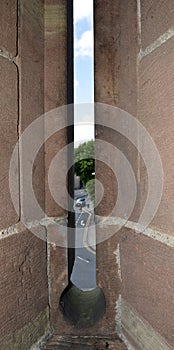 An arrowslit in the Roman wall