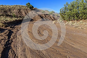 Arroyo in New Mexico high desert photo