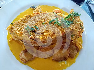 Arroz con mariscos photo