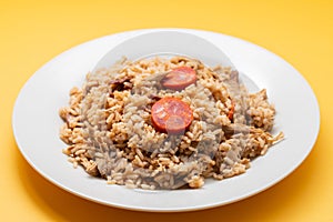 Arroz de pato duck rice is a traditional recipe from Portugal