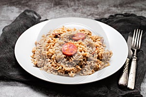 Arroz de pato duck rice is a traditional recipe from Portugal