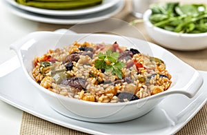 Arroz de pato. Rice with duck meat. photo