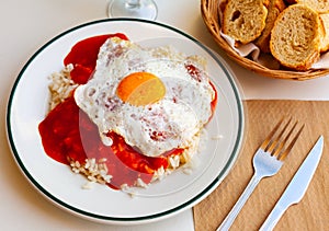 Arroz a la cubana, rice with fried egg