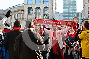 Arsenal soccer fans in Milan