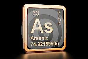 Arsenic As chemical element. 3D rendering