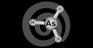 Arsine molecular structure isolated on black photo