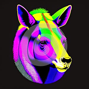 Arsinoitherium Animal Style Print Design Logo. Generative AI.