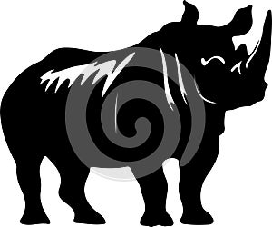 Arsinoitherium Black Silhouette Generative Ai