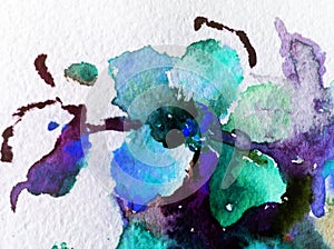 Watercolor art abstract background floral flower texture wet wash blurred fantasy