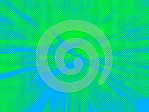 Art abstract comic raster effect random dots blue green explosion background