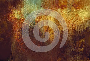 Art abstract grunge background with rusted metal color