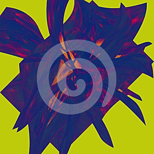 Art abstract on lemon background