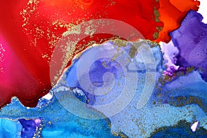 Art Abstract paint blots background. Alcohol ink colors. Marble texture