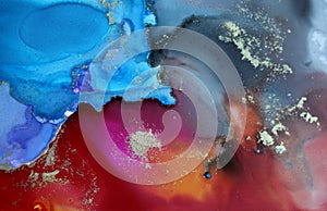 Art Abstract paint blots background. Alcohol ink colors. Marble texture