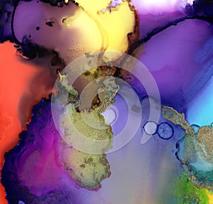 Art Abstract paint blots background. Alcohol ink colors. Marble texture