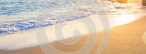 Art abstract summer background of blurred beach and sea waves