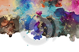 Art Abstract  watercolor and acrylic flow blot painting. Color canvas marble texture background. Alcohol ink
