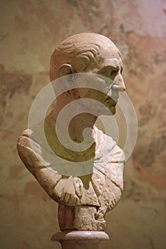 Art of Ancient Rome. Marble bust of a lictor, early 2nd century AD