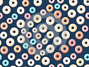 art background - multicolored bagels on a dark background