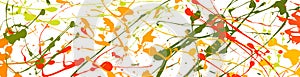 Art banner with paint blots, splashes, drops