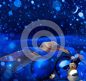 Art Blue Christmas greeting card