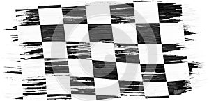 Art brush watercolor painting checkered flag