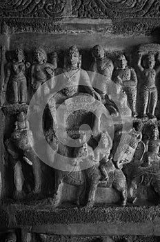 Art and buildings in ancient Hinduism temple,  India