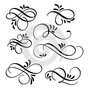 Art calligraphy flourish of vintage decorative whorls for design. Vector illustration EPS10