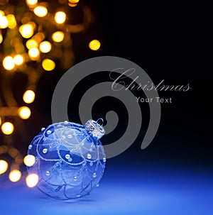 Art Christmas ball and Christmas holidays lights
