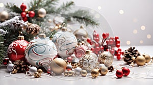 Art Christmas decorations and holidays sweet on white background