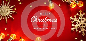 Art Christmas greeting card, invitation or season holidays banner background
